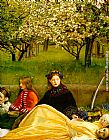 John Everett Millais Canvas Paintings - Apple Blossoms Spring detail I